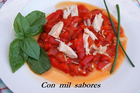 ENSALADA DE PIMIENTOS Y POLLO