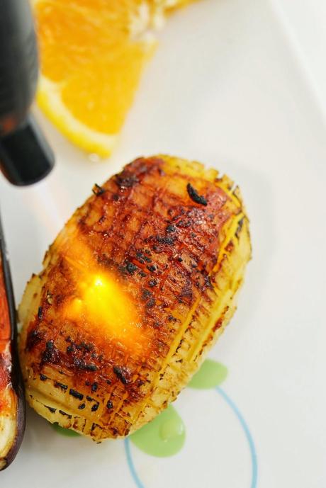 Corazón de berenjena y patata orange grilled