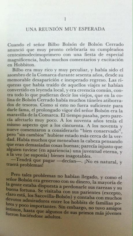 El Señor de los Anillos, primeras líneas