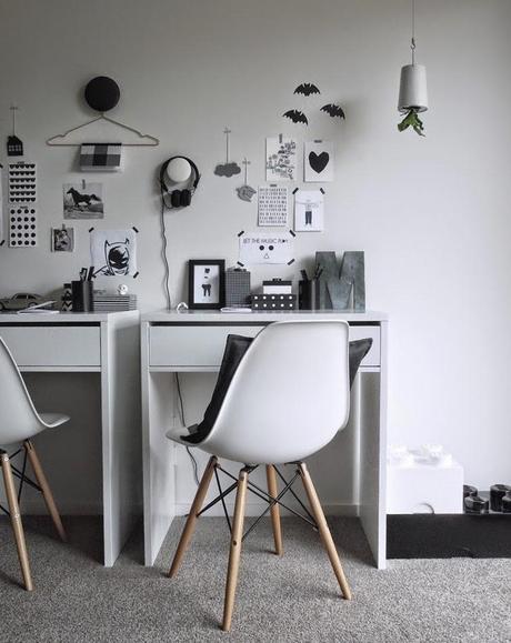 Espacios de trabajo en b&n para grandes y peques