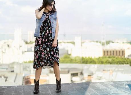 street style barbara crespo roof views innside madrid suecia fashion blogger outfit front row shop blog de moda dress