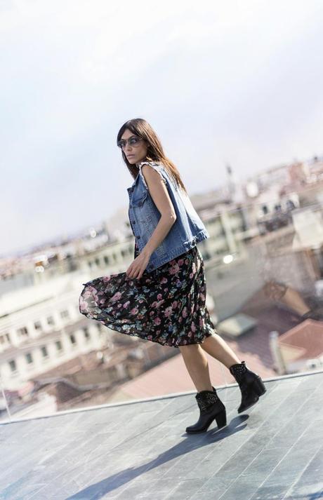 street style barbara crespo roof views innside madrid suecia fashion blogger outfit front row shop blog de moda dress