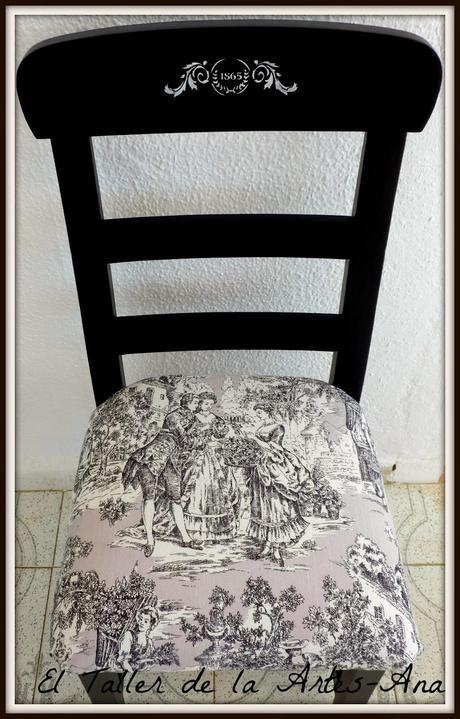 Silla Toile de Jouy negra