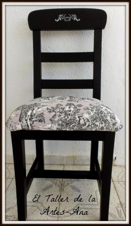 Silla Toile de Jouy negra