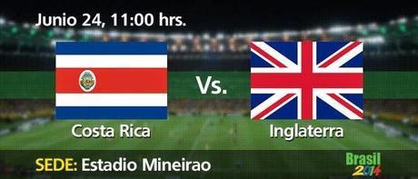 Partido Costa Rica vs Inglaterra