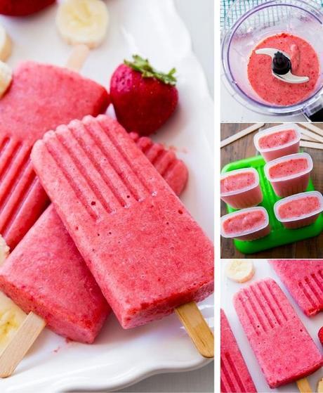 receta helados de fresa y plátano casero