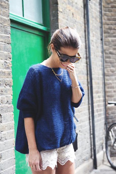 Lace_Shorts-Lace_Up_Sandals-Blue_Jumper-Outfit-2