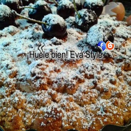 Pastel de cerezas y merengue