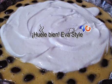 Pastel de cerezas y merengue
