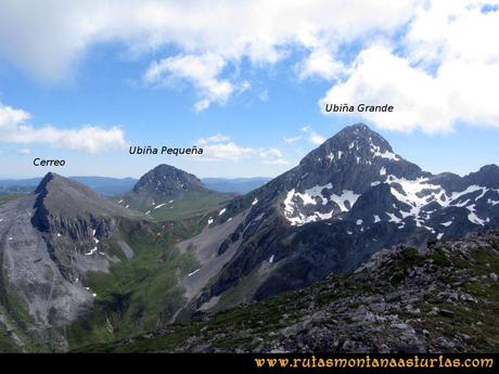 Ruta Tuiza Fariñentu Peña Chana: Vista de Peña Ubiña desde el Prau del Albo