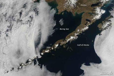 Islas Aleutianas desde el espacio