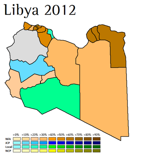 Mapa con los resultados de las elecciones de 2012 (Fuente: World Elections)