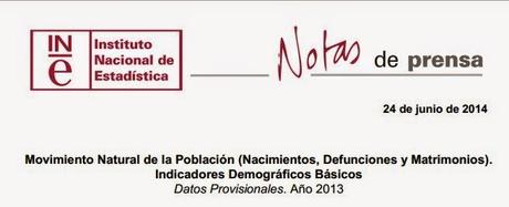 EL INE PUBLICA LOS INDICADORES DE LOS MOVIMIENTOS NATURALES DE LA POBLACIÓN PARA EL AÑO 2013