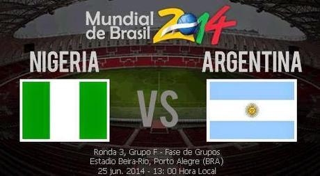 Partido Nigeria vs Argentina Grupo F Mundial 2014
