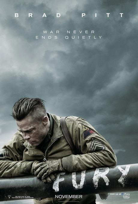 Brad Pitt se aferra al cañón de su tanque en el primer póster de 'Fury'