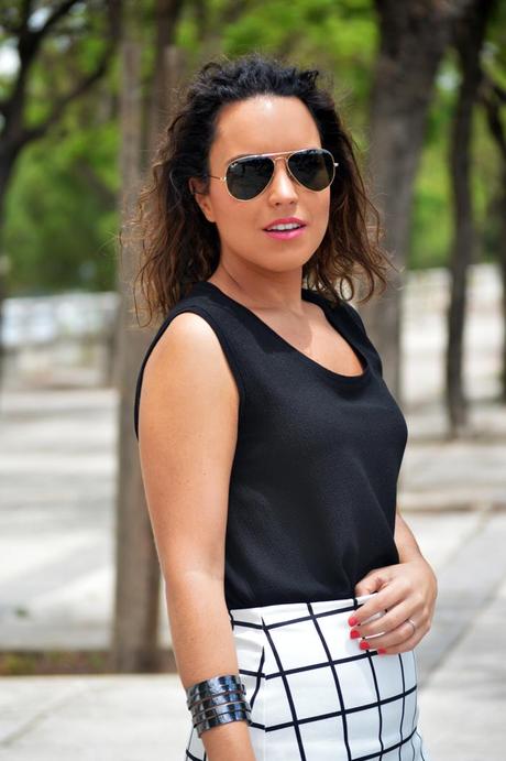 Outfit | Chekered skirt