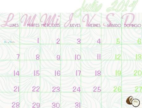 Calendario julio 2014 Calendario julio 2014