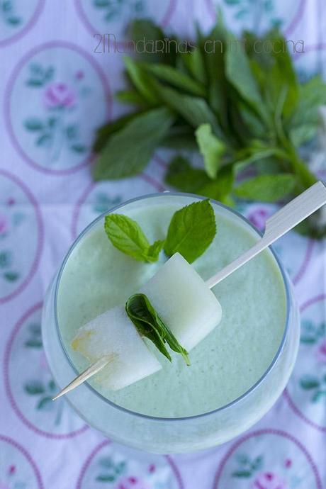 Sopa fría de melón con hierbabuena con Thermomix