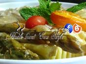 Pollo asado espáragos trigueros