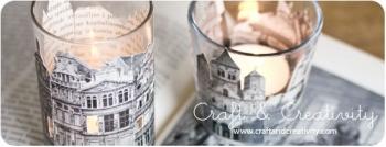 Reciclamos papel para forrar unos portavelas