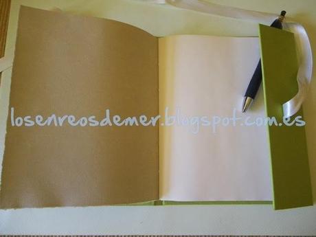 Libreta encuadernada con cosido long stitch