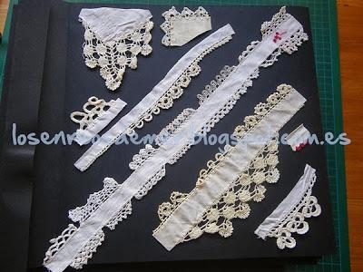 Página del álbum con muestras de ganchillo