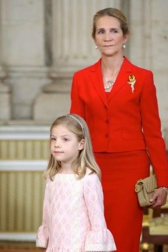 Dña. Elena en la Abdicación y Proclamación con ropa de hace 12 y ocho años