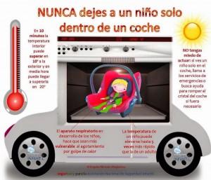 Niño dentro de coche