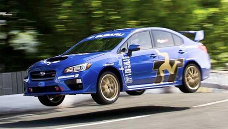 subaru wrx sti isle of man jump