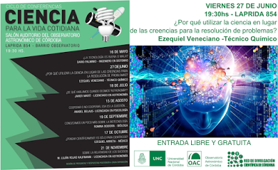 Ciclo de conferencias en Córdoba: Ciencia para la vida cotidiana