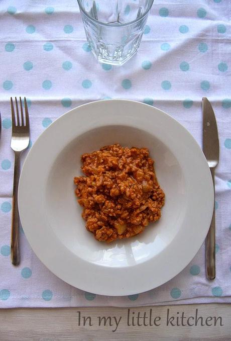 Spaghettis boloñesa sin spaghettis