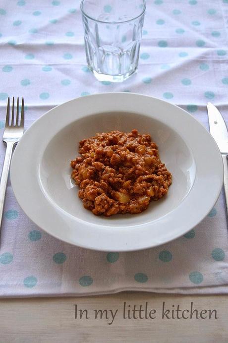 Spaghettis boloñesa sin spaghettis