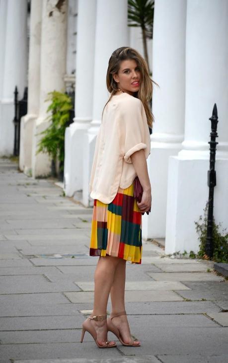 Plaid midi skirt