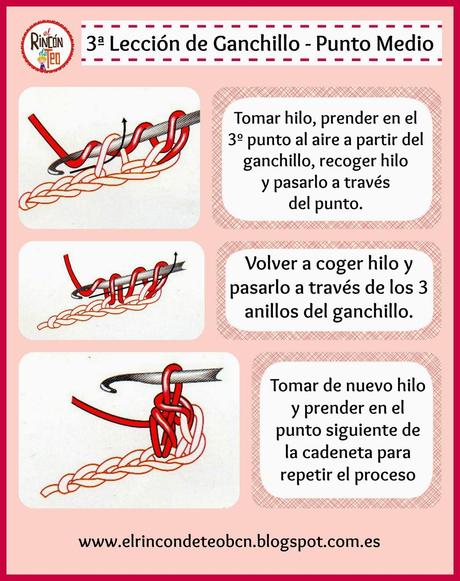 Tercera Lección de Ganchillo de El Rincón de Teo - Punto Medio