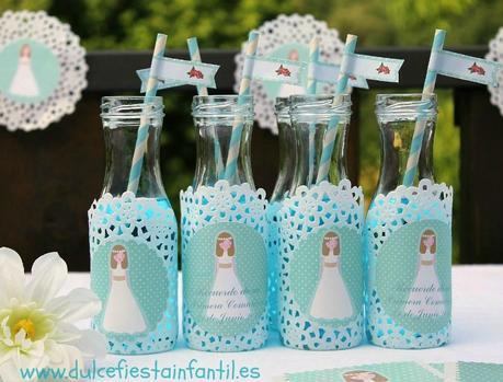 Botellias decoradas con blondas