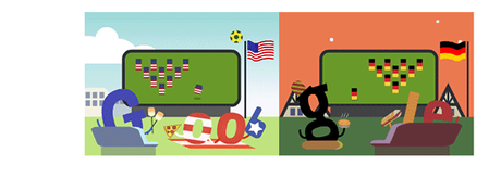 Doodle por el partido USA-Alemania. Mundial de Brasil, 26 de Junio