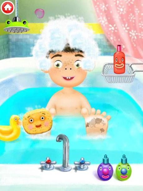 Y si el personaje está muy sucio... nada mejor que un bañito. Regula la temperatura del agua o cámbiala de color para hacer el baño más divertido!!!