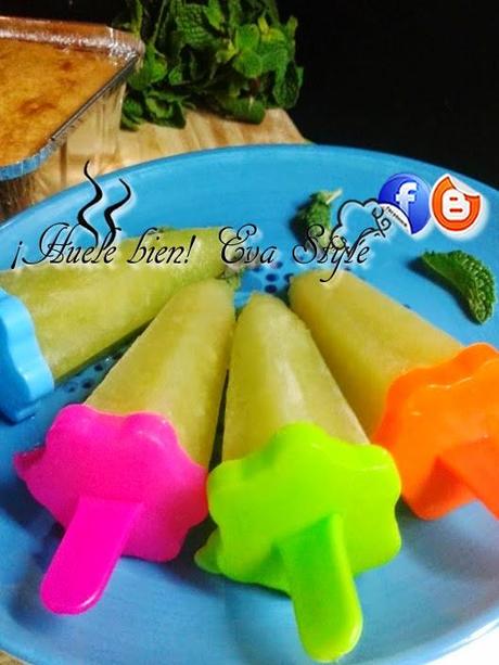 Helados de melón y hierbabuena