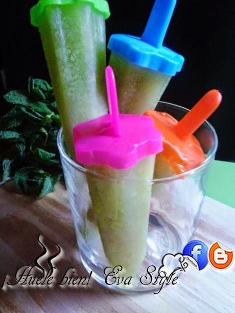 Helados de melón y hierbabuena