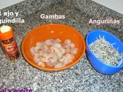 Gambas ajillo anguriñas