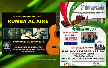 Este sábado varias actuaciones musicales en directo en Almadén