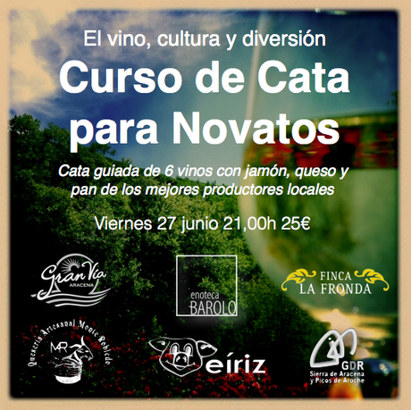 CATA DE VINOS PARA NOVATOS CON ENOTECA BAROLO, JAMONES EÍRIZ, QUESOS ARTESANALES DE CABRA MONTE ROBLEDO Y PANADERÍA PASTELERÍA LA GRAN VÍA EN LA FINCA POSADA LA FRONDA