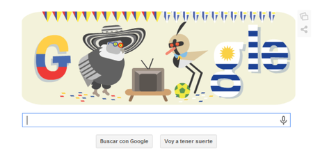 Doodle por el Colombia-Uruguay. Mundial 2014, 28 de Junio