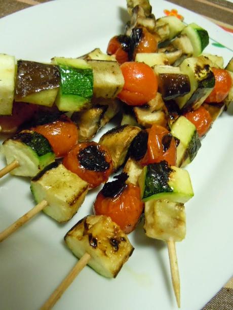 Brochetas de verduras a la plancha