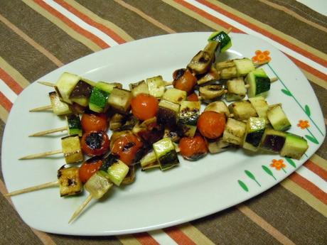 Brochetas de verduras a la plancha