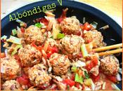 Albóndigas salsa tomate, setas coco