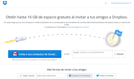 Amplía tu espacio en Dropbox en forma gratuita