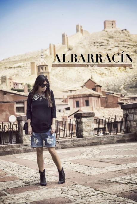 street style barbara cerspo albarracon teruel village fashion blogger blog de moda outfit the corner shop boyfriend shorts