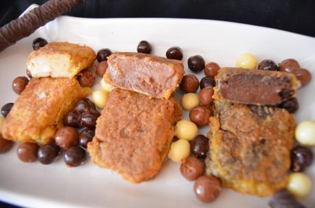 LECHE FRITA A LOS TRES CHOCOLATES LECHE FRITA A LOS TRES CHOCOLATES