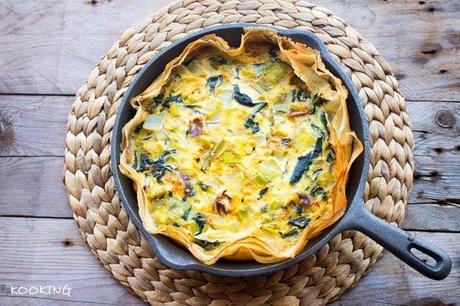Quiche de acelgas con queso Shropshire